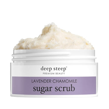 Deep Steep Sugar Scrub, Lemon Cream, 8 Oz – Exfoliating Body Scrub With Organic Coconut Oil, Shea Butter & Argan Oil – Vegan, Clean Beauty, Smooth, Soft & Nourished Skin
