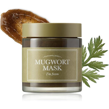 [I'M From] Mugwort Mask 3.88 Fl Oz | Natural Herb, Tea Tree, Wash-Off, Cooling And Fast Soothing Breakouts, For Sensitive Skin