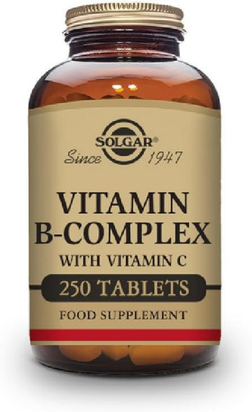 Solgar B-Complex With Vitamin C Stress Formula, 250 Tablets - Energy Metabolism, Nervous System & Immune Support - Non-Gmo, Vegan, Gluten Free, Dairy Free, Kosher, Halal - 125 Servings