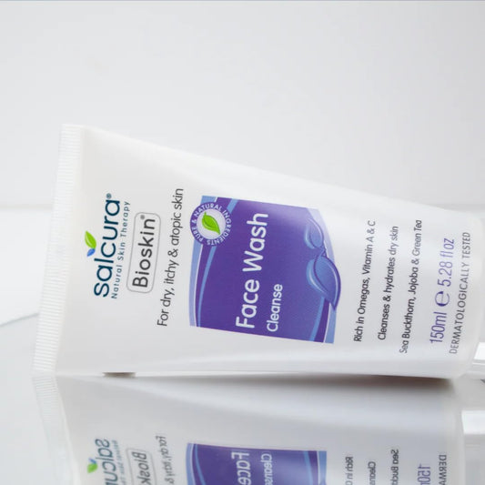 Salcura Natural Skin Therapy, Bioskin Face Wash, Natural Wash Cleansing All Impurities From Dry, Itchy & Sensitive Skin, Leaves The Skin Feeling Soft, Smooth & Nourished 150Ml
