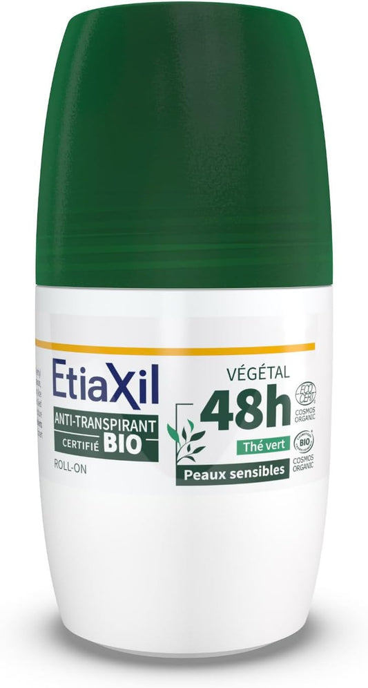 Etiaxil Botanical Anti-Perspirant Deodorant 48H Roll-On Organic 2 X 50Ml - Green Tea