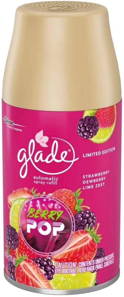 Glade Automatic Spray Air Freshener Refill, Berry Pop, 6.2 oz