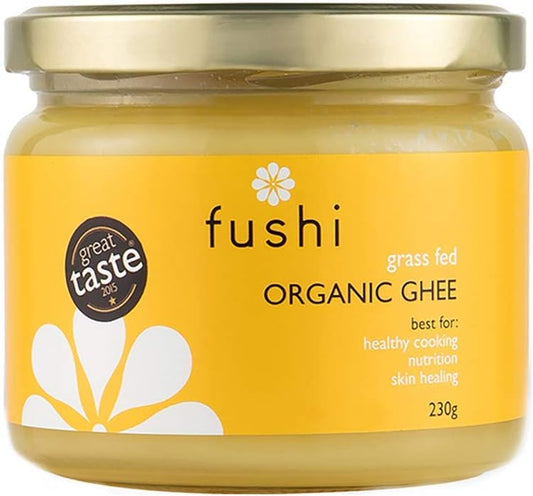 Fushi Organic Ghee 230g – Organic Certified | English Ghee | Vegetarian, Clarified Pure Ayurveda Grass Fed Butter | Ghee Butter from Free Range Grass Fed Cows | Healthy Cooking, Nutrition : Amazon.co.uk: Grocery