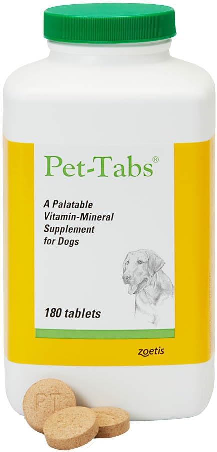 Pet-Tabs Multivitamin and Mineral Supplement for Dogs with Special Nutritional Needs, Chewable Tablet, 180 Count Bottle