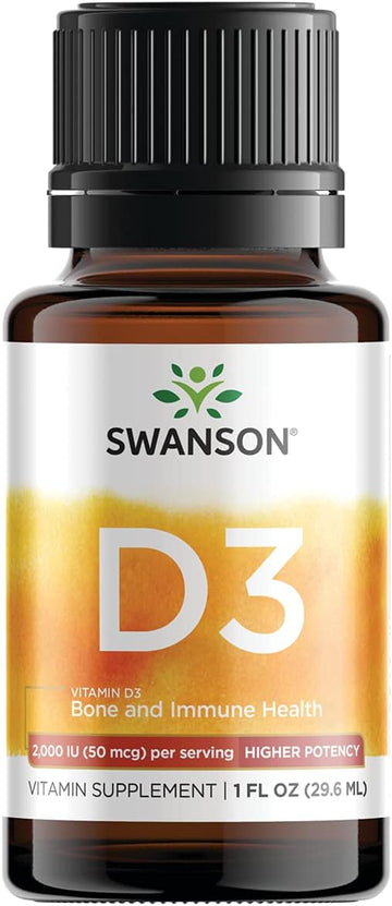 Swanson Vitamin D3 Liquid Drops 400 Iu (50 Mcg) 1 Fl Ounce (29.6 Ml) Liquid