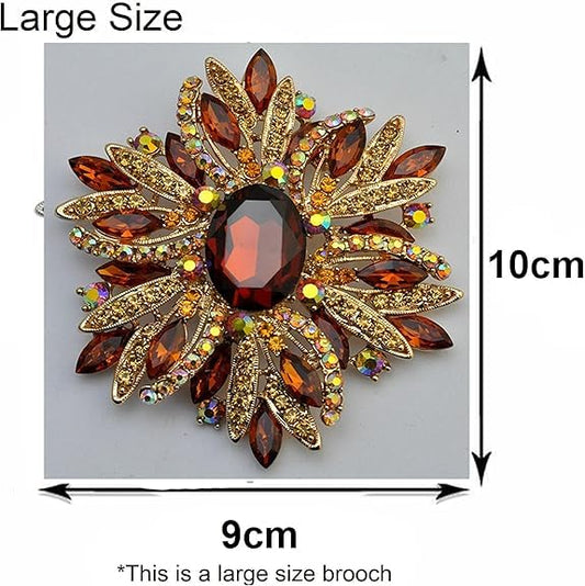 European and American Trend Flower Brooch - Alloy Metal with Pearl, Rhinestone, and Drop Oil Design for Women’s Corsage CARMEL