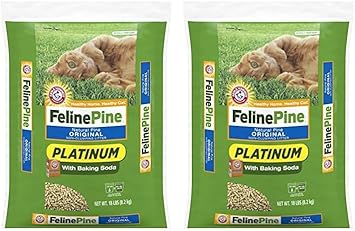 Feline Pine Platinum Non-Clumping Cat Litter 18Lb. (Pack Of 2)