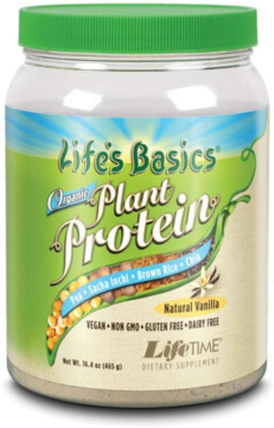 LIFETIME Life's Basics Organic Plant Protein Organic, Coarse Powder, V
