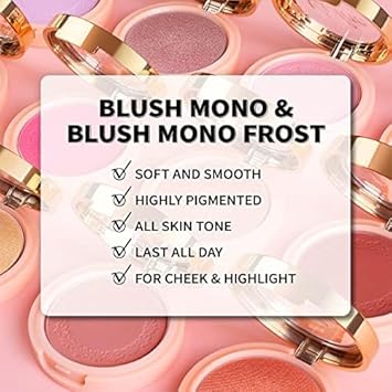 Oulac Pink Lumious Blush Makeup| 2 In 1 Powdery Blush & Highlighter| Shimmer Metallic Glow| Shape & Highlight Face| Cruelty-Free & Highlight Bling| F06 Pinky Ice : Beauty & Personal Care