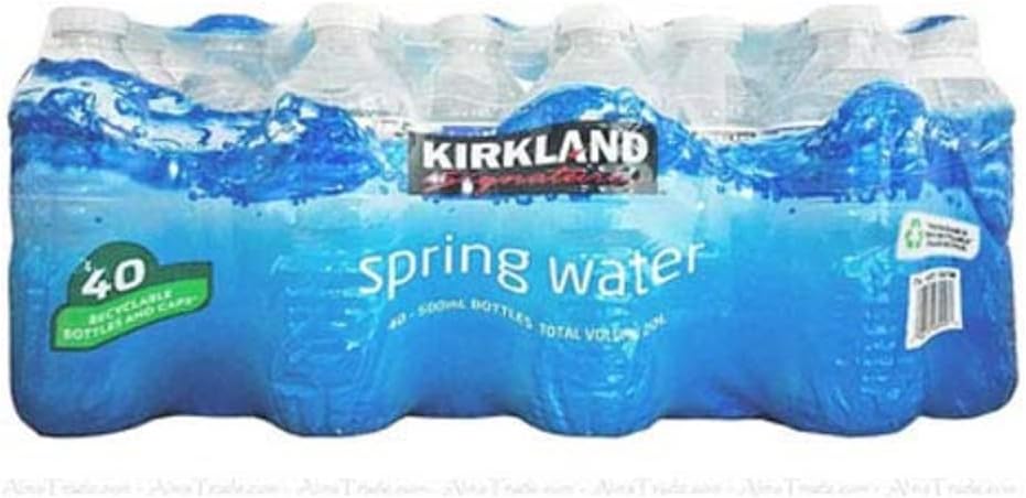 Kirkland Signature Natural Water Screw Cap Lid Bottlesy, Spring, 500 Ml, Pack Of 40, Cost782796