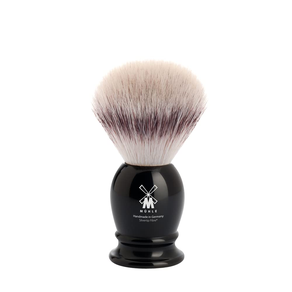 Mühle Classic Silvertip Badger Fiber Brush | High-Grade Black Resin Handle | Luxury Shave Accessory For Men