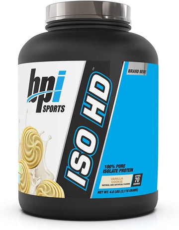 BPI Sports ISO HD Isolate Protein Vanilla Cookie, 76.8 oz - 69 Serving