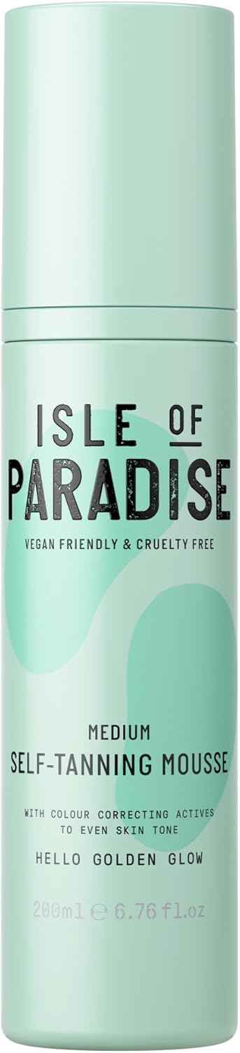Isle Of Paradise Self Tan Mousse, Medium (200 Ml) Self Tanning Foam, Natural Ingredients & Vegan (Packaging May Vary)