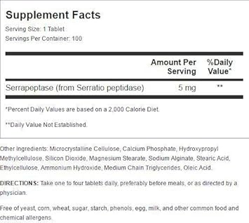Cardiovascular Research Serraflazyme Serrapeptase Enzyme 100 Tabs : Health & Household
