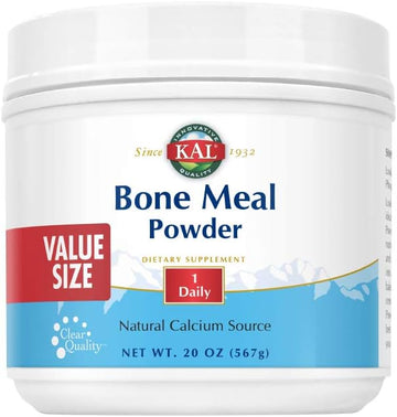 Kal Bone Meal Powder | Sterilized & Edible Supplement Rich In Calcium, Phosphorus, Magnesium | For Bones, Teeth, Nerves, Muscular Function (20Oz)