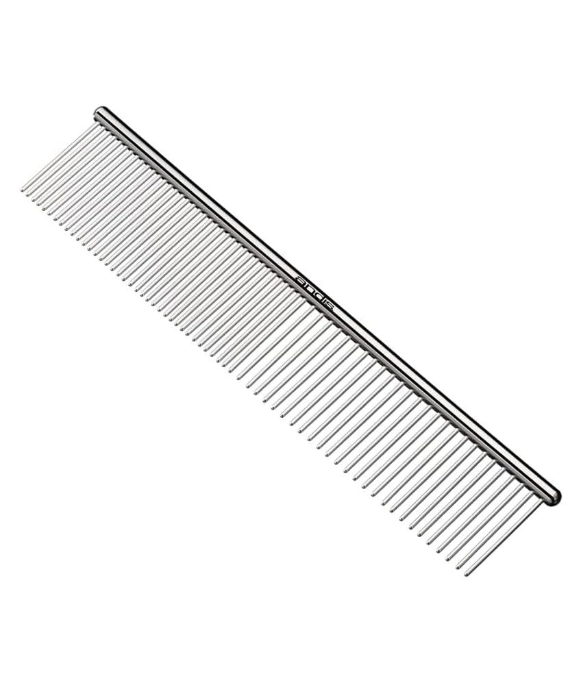Andis 68550 Stainless-Steel Comb for Knots, Mats & Loose Hair Removal - Effective Dematting Tool, Comfortable, Lightweight, Portable & Safe for Dogs, Cats & Pets – Silver, 7-1/2-Inch
