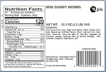 Yupik Mini Gummy Worms, 2.2 Pound, Pack of 1