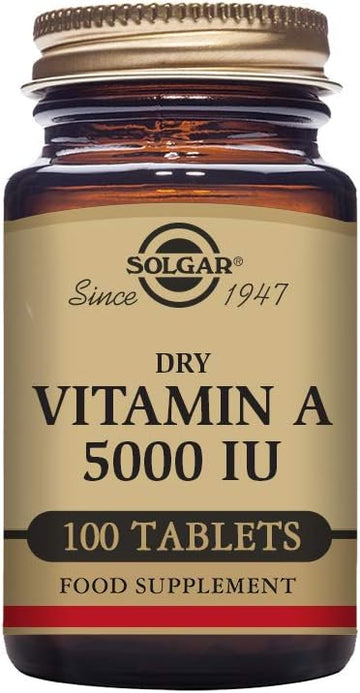 Solgar Dry Vitamin A 1500 Mcg (5000 Iu), 100 Tablets - Supports Healthy Eyes, Skin & Immune System - Non-Gmo, Vegan, Gluten Free, Dairy Free, Kosher - 100 Servings