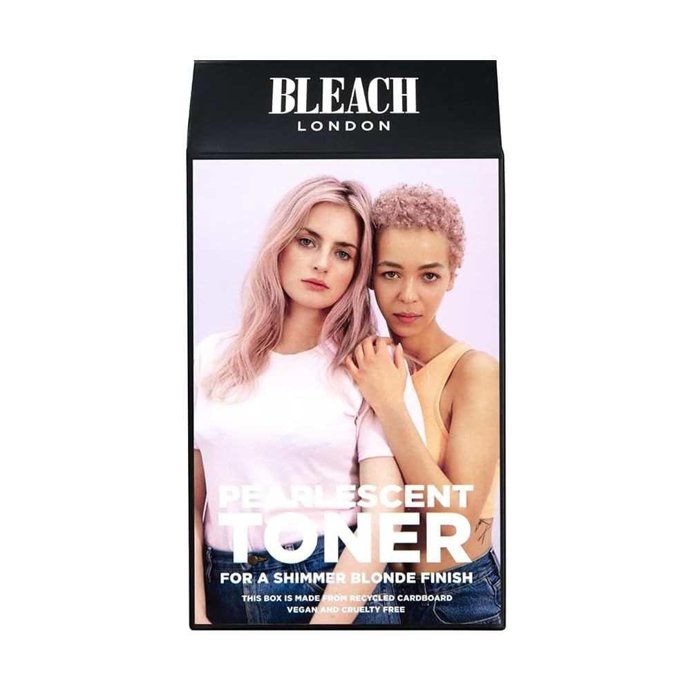 Bleach London Pearlescent Toner Kit: Neutralise Yellows & Achieve Pearly Blonde Colour, Ammonia-Free Semi-Permanent Toner For Bleached Blonde Hair, Includes Colourant, Developing Lotion, And Mask