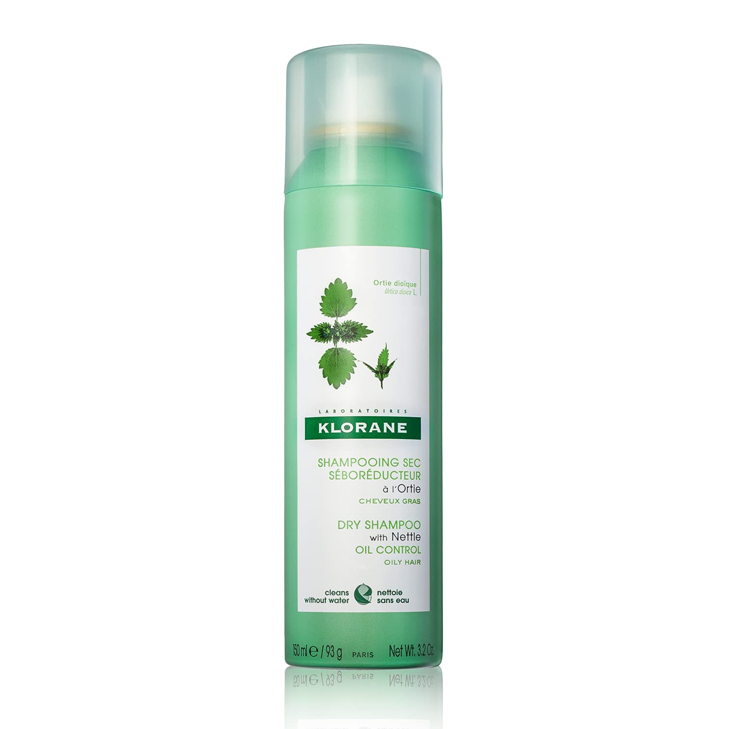 Klorane Dry Shampoo with Nettle for Oily Hair and Scalp, Regulates Oil Production, Paraben & Sulfate-Free