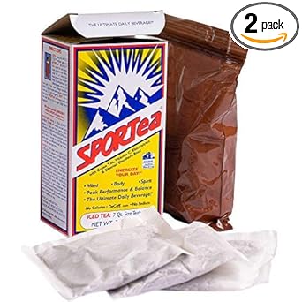 Sportea Iced | Decaf Energy Drink With Green & Black Tea, Vitamins, Minerals, Electrolytes, Yerba Mate, Siberian Ginseng | 7 Cold Brew Tea Bags | Healthy, Easy | 2 Pack