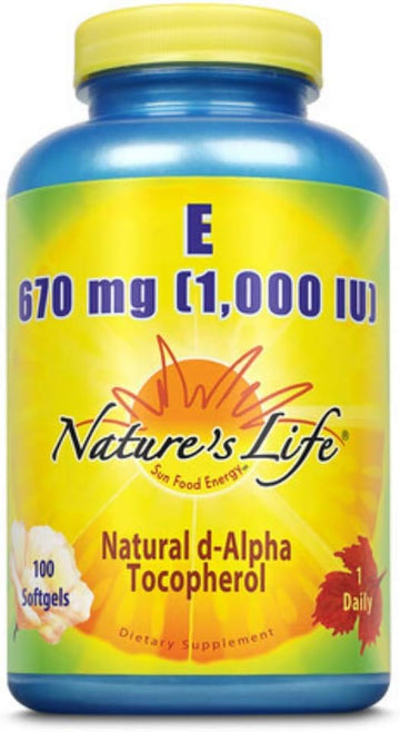 Nature's Life Vitamin E, 1,000 IU | 100 ct : Health & Household