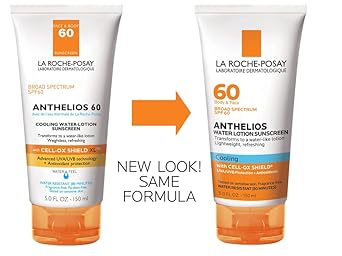 La Roche-Posay Anthelios Cooling Water Sunscreen Lotion | Water Based Sunscreen For Face & Body | Broad Spectrum Spf + Antioxidants | Fast Absorbing Water-Like Texture | Oil Free Sunscreen Spf 60