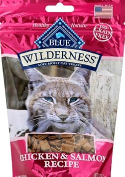 Blue Buffalo Wilderness Grain Free Soft-Moist Cat Treats, Chicken & Salmon 8-Oz Bag