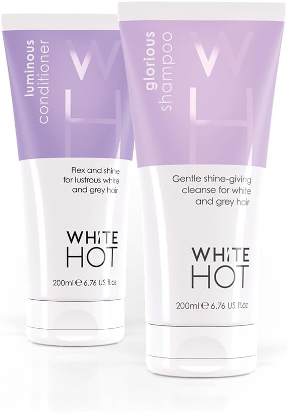 White Hot Shine Duo: Glorious Shampoo & Luminous Conditioner 200Ml, Shine & Cleanse For Glossy White & Grey Hair