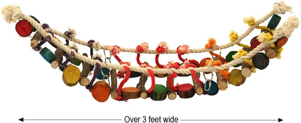 Northern Parrots Jungle Wood and Rope Ladder Parrot Toy :Pet Supplies