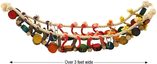 Northern Parrots Jungle Wood and Rope Ladder Parrot Toy :Pet Supplies