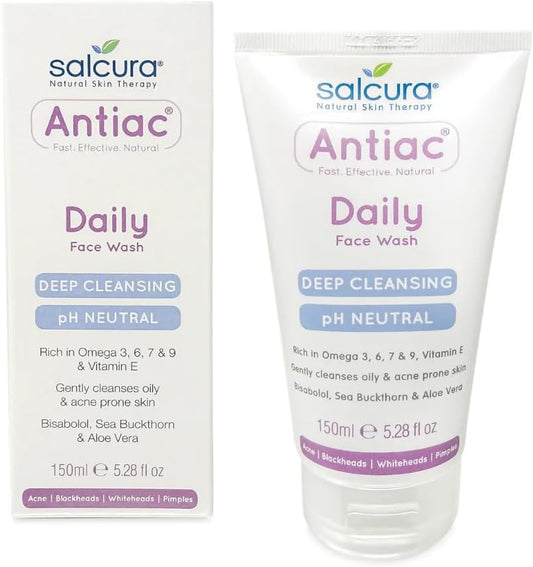 Salcura Natural Skin Therapy, Antiac Daily Face Wash, Effective Daily Cleansing For Skin Prone To Acne & Blemishing, Leave Your Skin Soft, Supple & Cleansed, No Nasties 150Ml