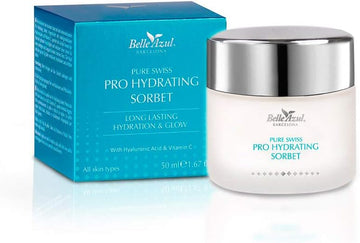 Belle Azul Pure Swiss Light Facial Day Cream - Enriched with hyaluronic acid and argan stem cells - No need to rinse / 50 ml - Made in Spain