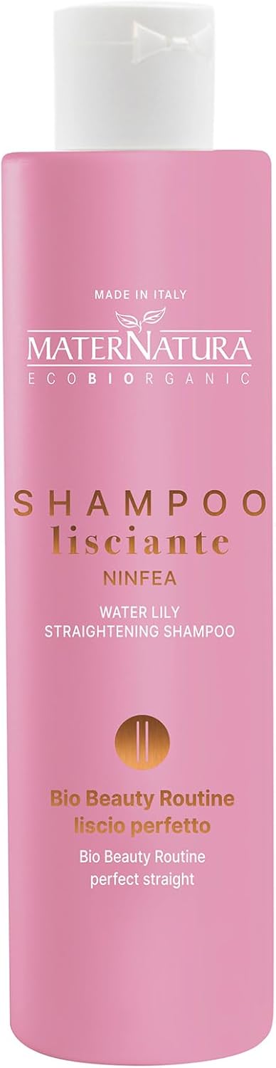 Maternatura, Smoothing Shampoo For Straight Hair With Water Lily, Anti-Frizz Effect And Long-Lasting Straight Hair, Organic Beauty Routine For Perfect Smoothness, Made In Italy - 250 Ml