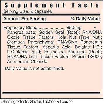 Systemic Formulas Bio Function #17 D Digest 60 Capsules. Helps Digestion Of Heavy Meals And Absorption Of Nutrients