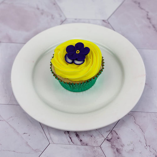 O'Creme Pansy Royal Icing Sugar Flower 1-1/4 Inch - For Cake Decorating - Decorations For Cakes, Cupcake Toppers - Birthday, Wedding, Valentines, Baby Shower - Set Of 16 Royal Blue/White