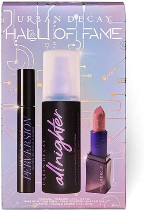 Urban Decay Hall Of Fame Gift Set With 3 Best-Selling Products: Liptstick, Mascara And Setting Spray