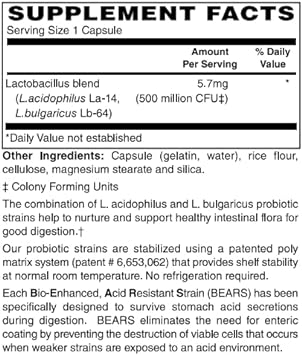 BariatricPal Probiotic Acidophilus - 500 Million CFU (100 Capsules)