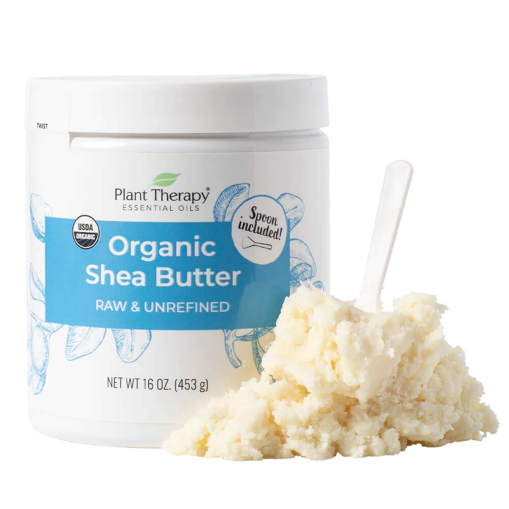 Plant Therapy Organic African Shea Butter Raw, Unrefined USDA Certified 16 oz Jar For Body, Face & Hair 100% Pure, Natural Moisturizer, Best for DIYs Like Lotion, Cream, Lip Balm and Soap