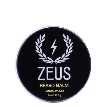 Zeus Beard Balm, Natural Beeswax & Shea Butter Balm, Softening Conditioner For Facial Hair – Made In Usa (Sandalwood) 2 Oz