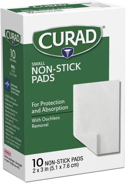 Curad Non-Stick Pads, 2 X 3 Inches, 10 Count