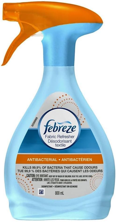 Febreze Fabric Refresher, Odor Eliminator, Antibacterial + Gain Original, 27 Fl Oz (Pack of 2)