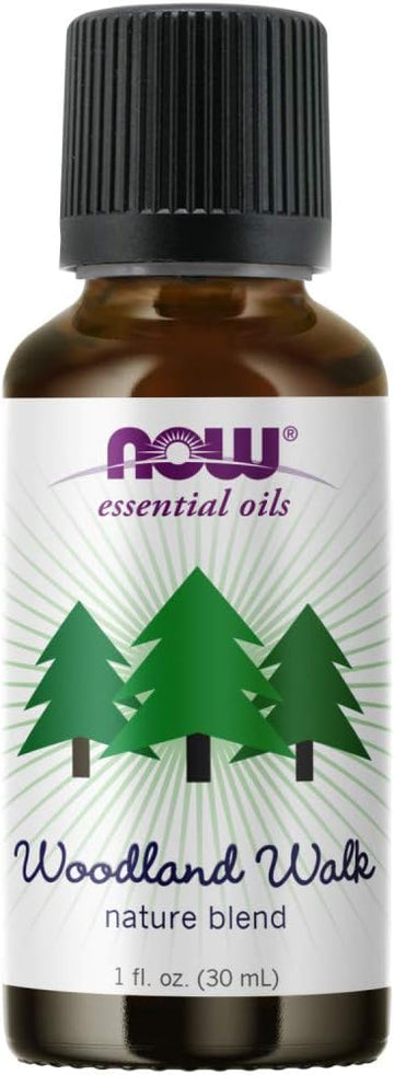 Now Essential Oils, Woodland Walk Oil Blend, Calming Attributes With A Fresh And Woodsy Scent, Steam Distilled, 1-Ounce