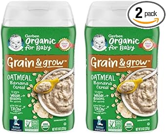 Gerber Organic 2Nd Foods Sitter Banana Oatmeal Baby Food Glass Jar, 8 Ounce (Pack Of 2)