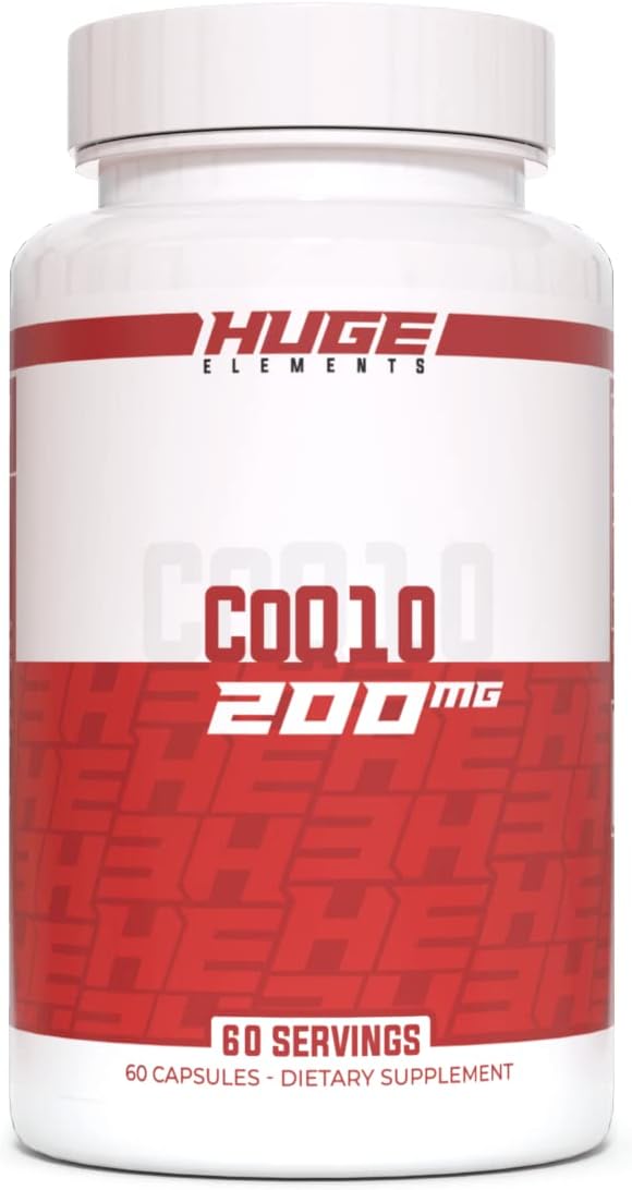 Huge Supplements Coq10, 200Mg Coenzyme Q10 Per Serving, High Potency Heart Health Supplement With Antioxidant Benefits (60 Capsules)
