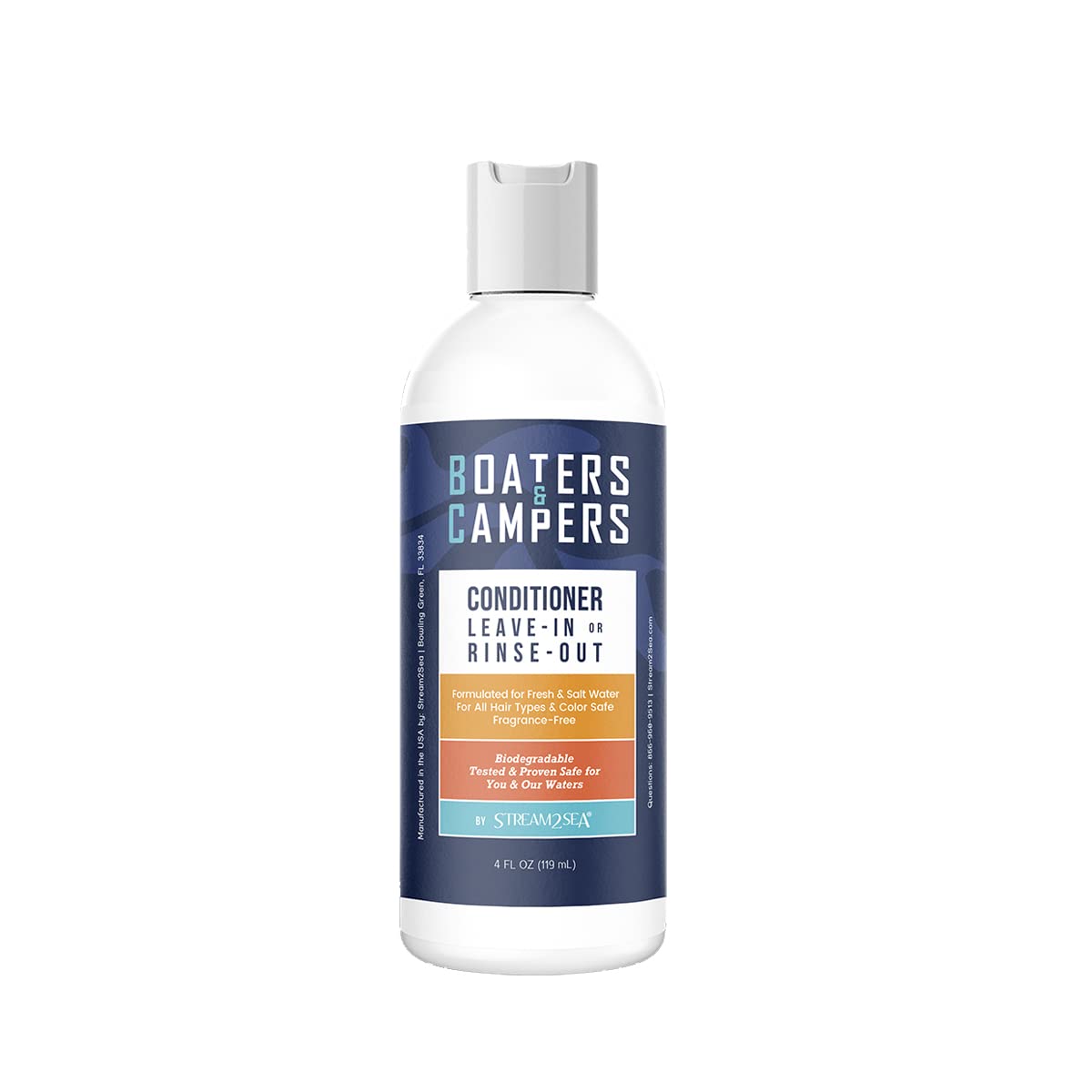 STREAM 2 SEA Boaters and Campers Hair Conditioner, 4 oz Reef Safe Fragrance Free All Natural Conditioner For Camping and Boating, Paraben Free Deep Conditioner For Dry Damaged Hair