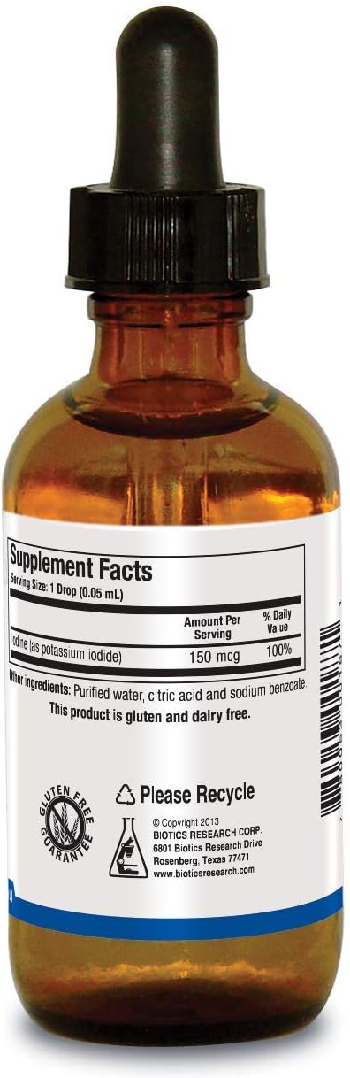 Biotics Research Liquid Iodine Forte Supports Healthy Thyroid Function, Maintains Healthy Iodine Levels, Provides Metabolic Support, Potent Antioxidant. 2 Fluid Ounces