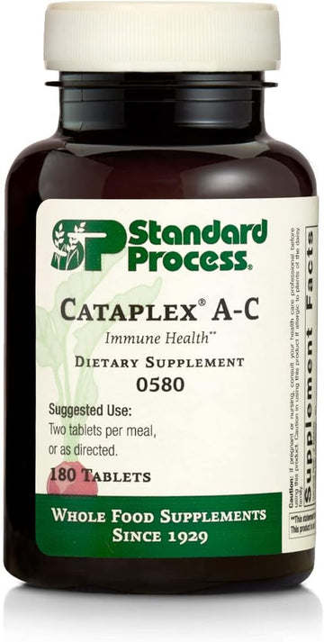 Standard Process Cataplex A-C - Whole-Food Immune Support With Antioxidant Vitamin C, Vitamin A, Magnesium Citrate, Nutritional Support, Sunflower Lecithin, Buckwheat, Oat Flour - 180 Tablets