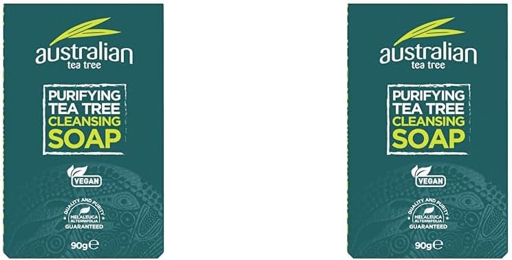 Australian Tea Tree Soap Bar, Purifying, Natural, Vegan, Cruelty Free, Paraben And Sls Free, Cleansing, 90 G