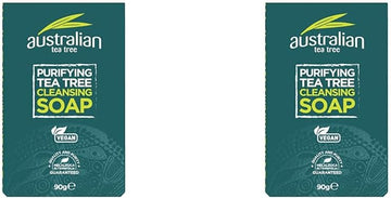 Australian Tea Tree Soap Bar, Purifying, Natural, Vegan, Cruelty Free, Paraben And Sls Free, Cleansing, 90 G (Pack Of 2)